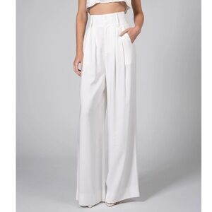 Nonchalant Label Paige Pants Size S White High Waist Wide Leg Minimalist Luxury